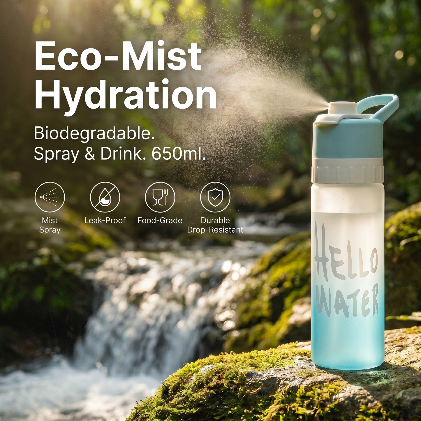 🔥Last Day 50% OFF☀️Eco-Mist Hydration Bottle | Dual Spray-Drink・Leak Proof・Summer Refresh