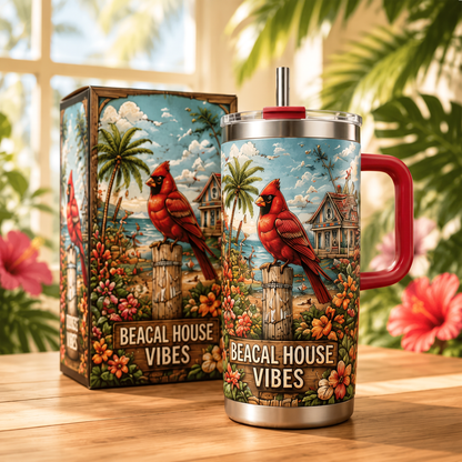 🌴 Yeki Life™ Tropical Paradise 30oz/40oz Tumbler – Bring Vacation Vibes Wherever You Go