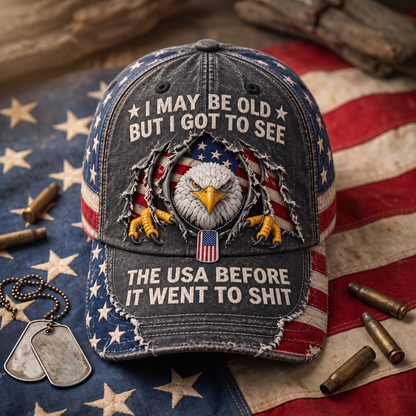 Vintage Eagle Washed Baseball Cap