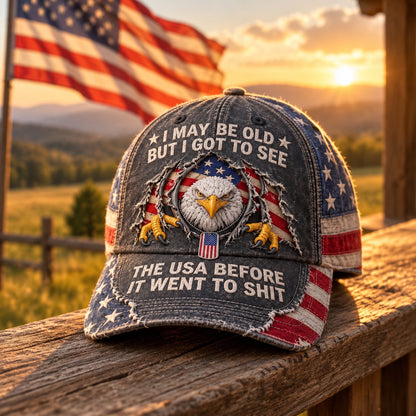 Vintage Eagle Washed Baseball Cap