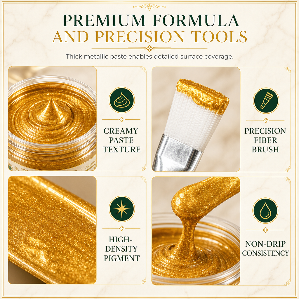 ✨Buy 2 Get 1 Free✨Gold/Silver Metallic Refinishing Repair Paste with Brush