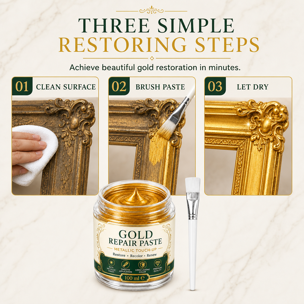 ✨Buy 2 Get 1 Free✨Gold/Silver Metallic Refinishing Repair Paste with Brush