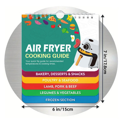 🔥 Air Fryer Cheat Sheet Magnets Cooking Guide Booklet