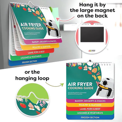 🔥 Air Fryer Cheat Sheet Magnets Cooking Guide Booklet