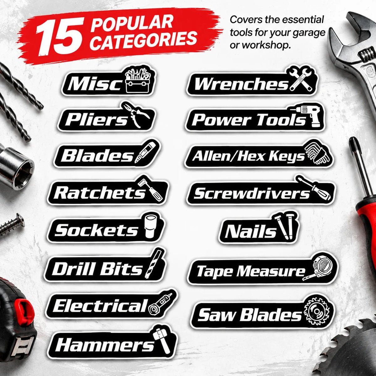 New Magnetic  Toolbox Drawer Labels