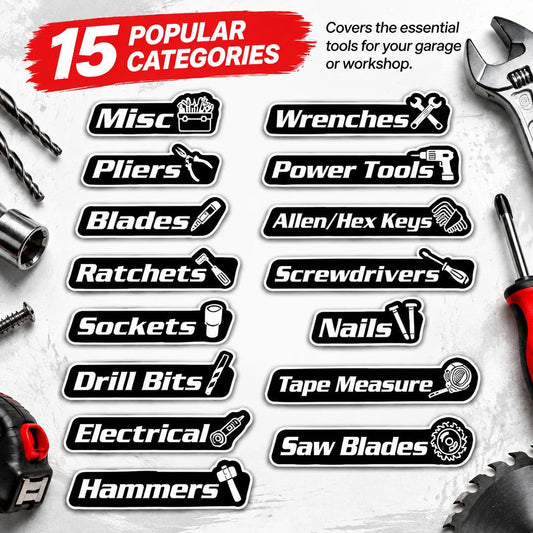 New Magnetic  Toolbox Drawer Labels
