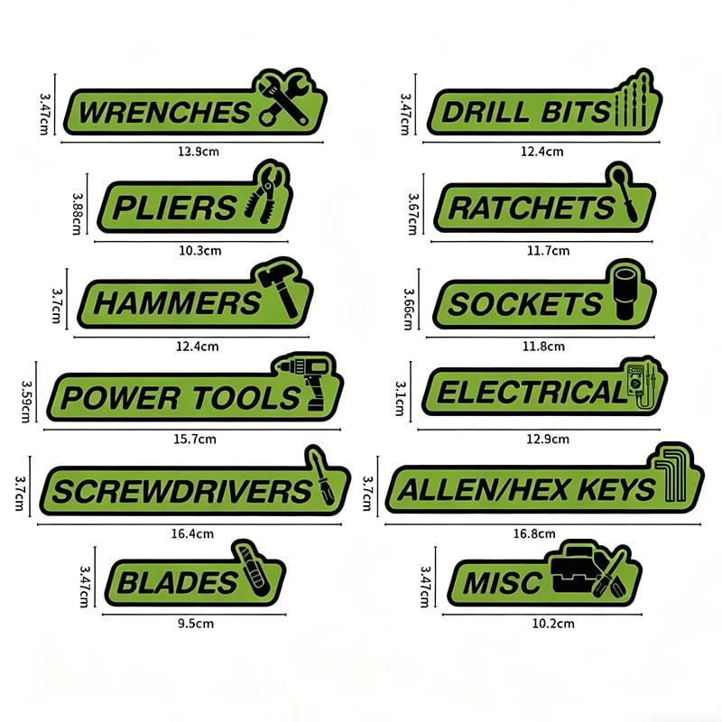 New Magnetic  Toolbox Drawer Labels