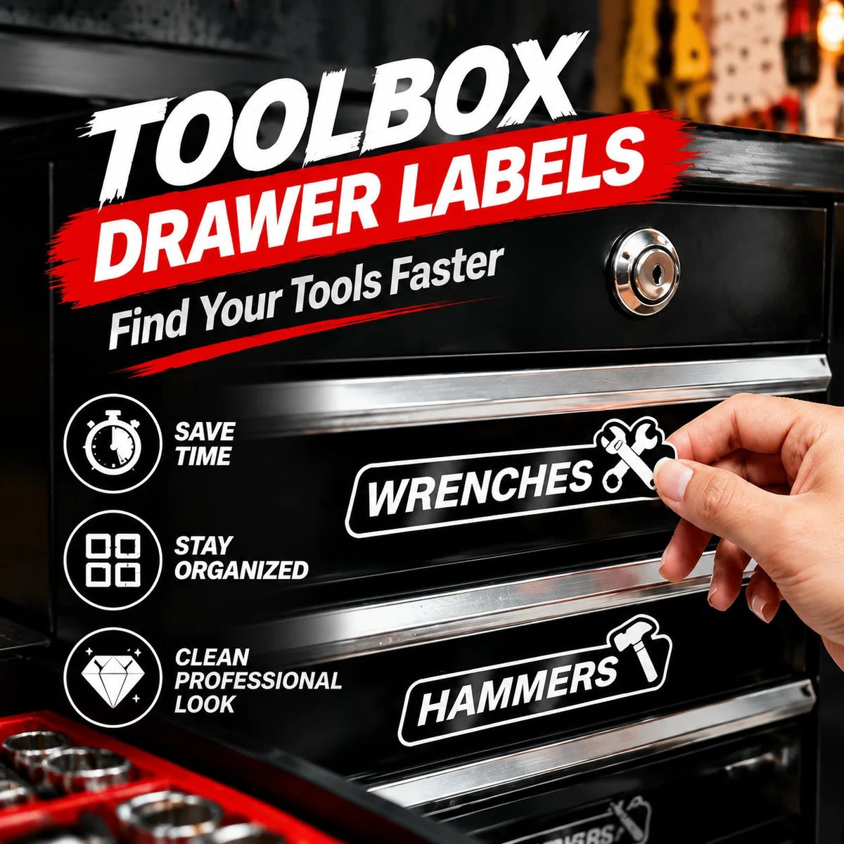 New Magnetic  Toolbox Drawer Labels