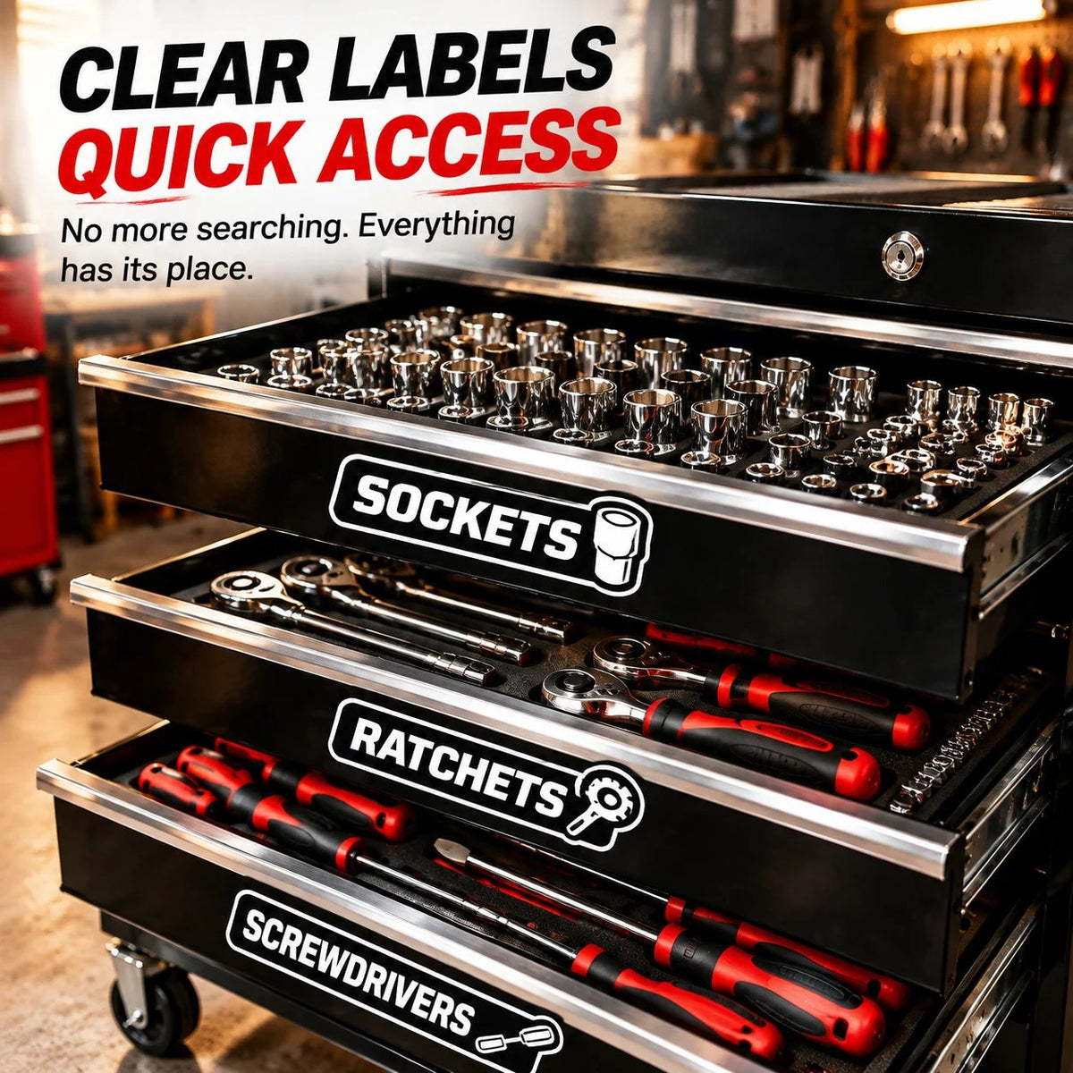 New Magnetic  Toolbox Drawer Labels