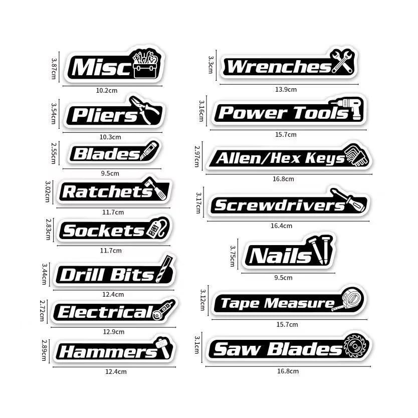New Magnetic  Toolbox Drawer Labels