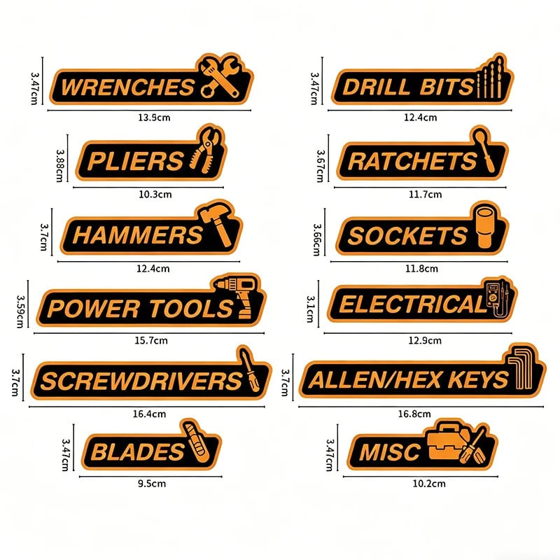 New Magnetic  Toolbox Drawer Labels