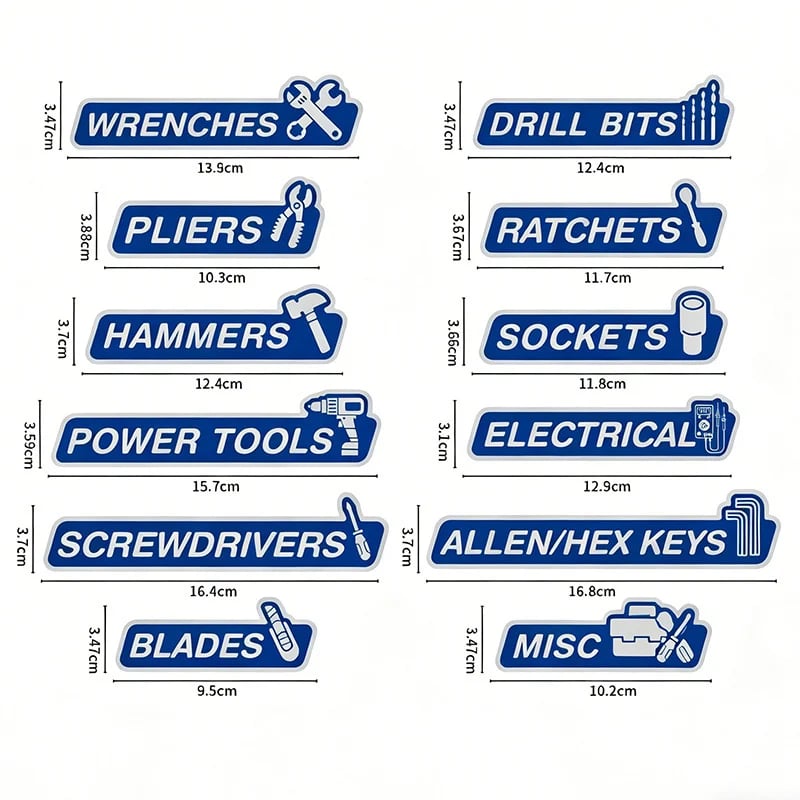 New Magnetic  Toolbox Drawer Labels