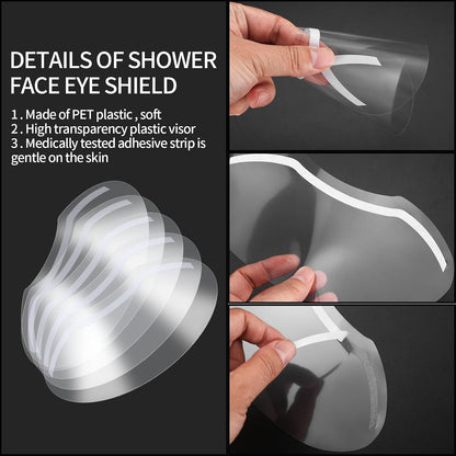 🚿 The Ultimate Shower Face Shield | Waterproof Visor for Lashes & Haircuts (50 Pcs)