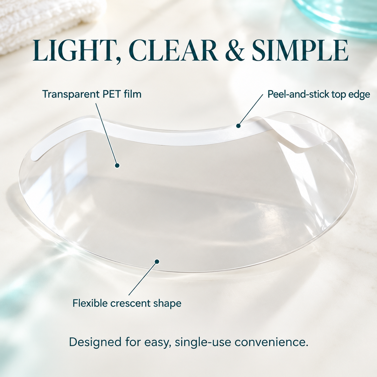 🚿 The Ultimate Shower Face Shield | Waterproof Visor for Lashes & Haircuts (50 Pcs)