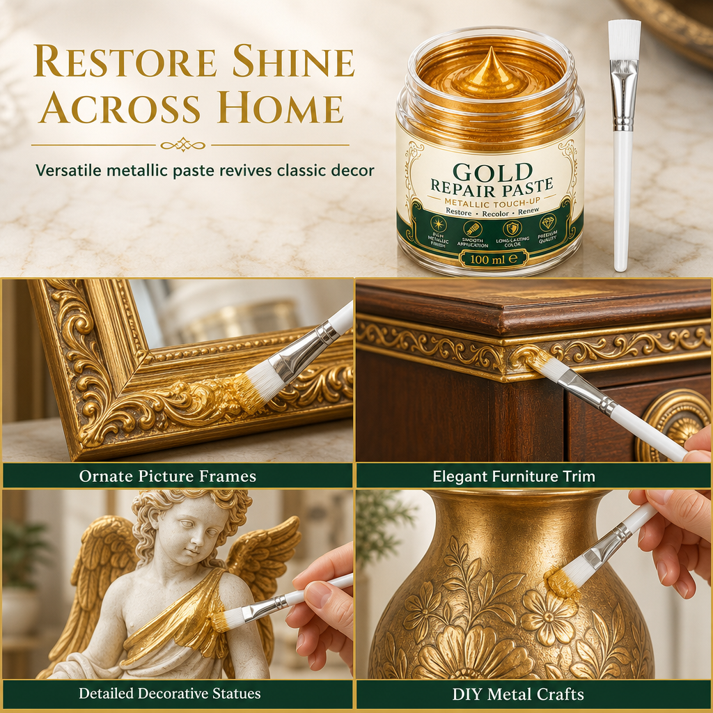 ✨Buy 2 Get 1 Free✨Gold/Silver Metallic Refinishing Repair Paste with Brush