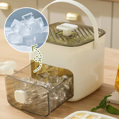Handled Press-Type Ice Cube Tray (Double-Layer)