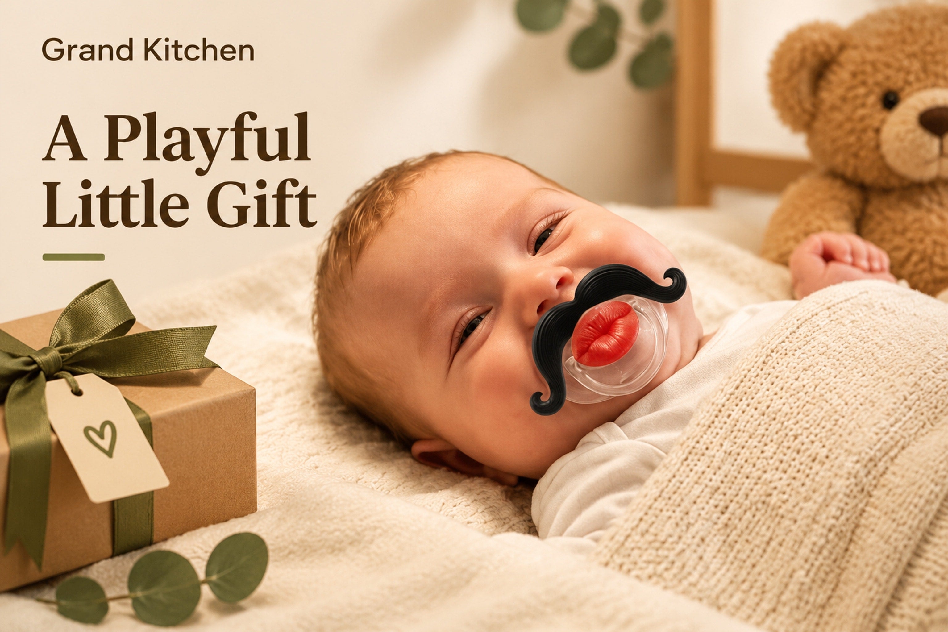 A nursery gift moment before adding a playful novelty detail