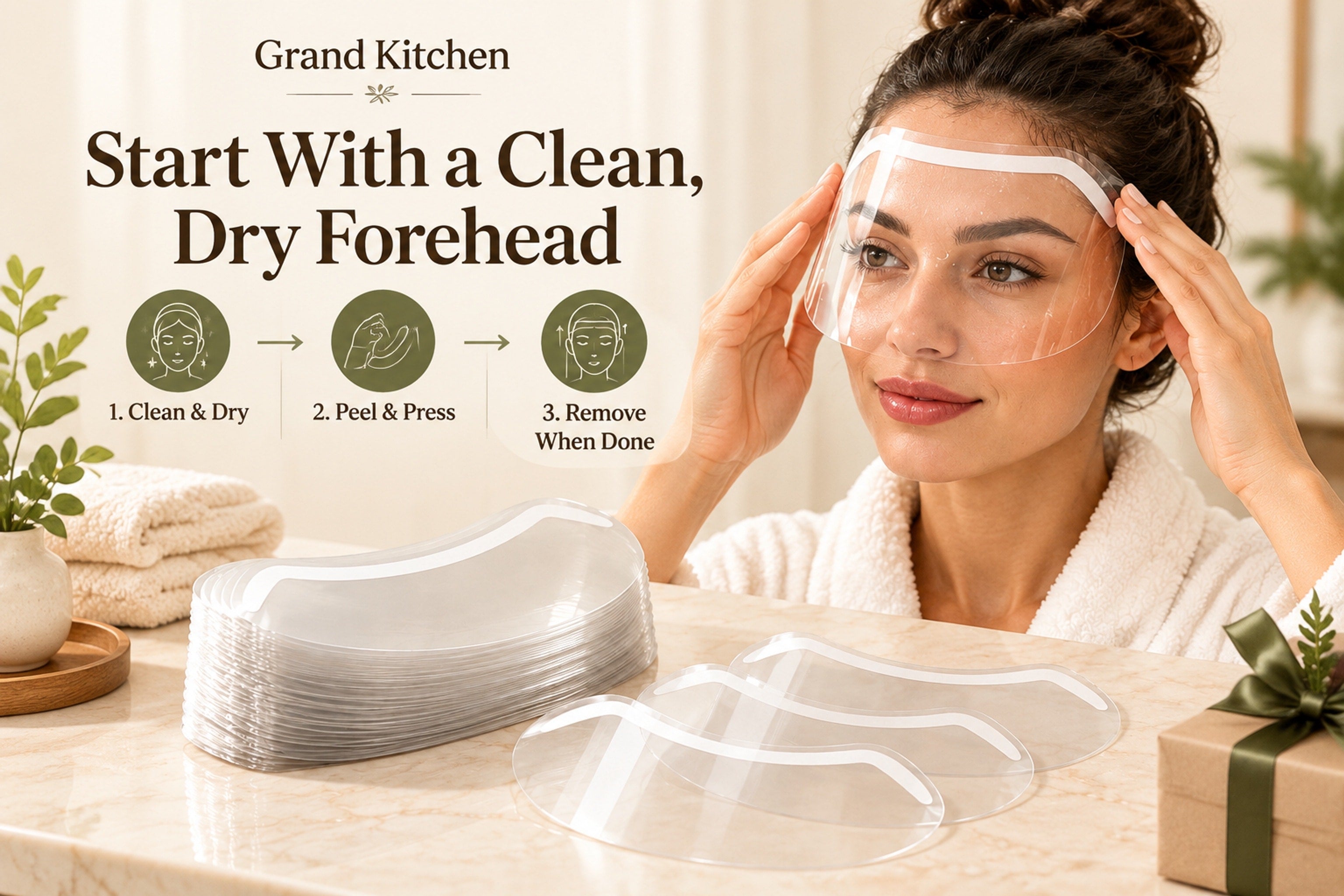 Hair-washing routine before placing a transparent forehead visor